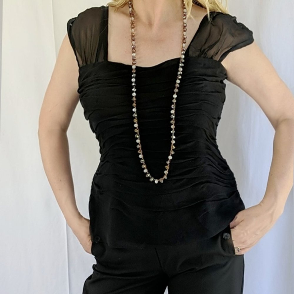Worth silk top black size L